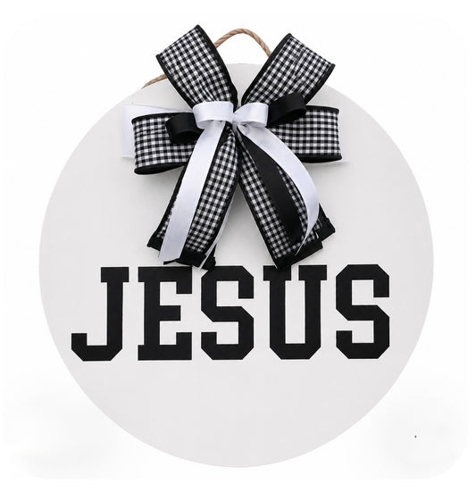 Custom Jesus Door Hanger – Black & White